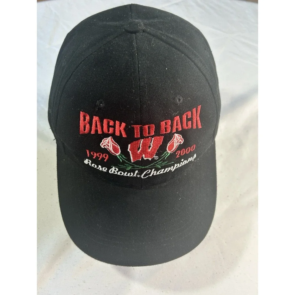 Vintage Wisconsin Badgers Back To Back Rose Bowl Champions Hat 1999 2000